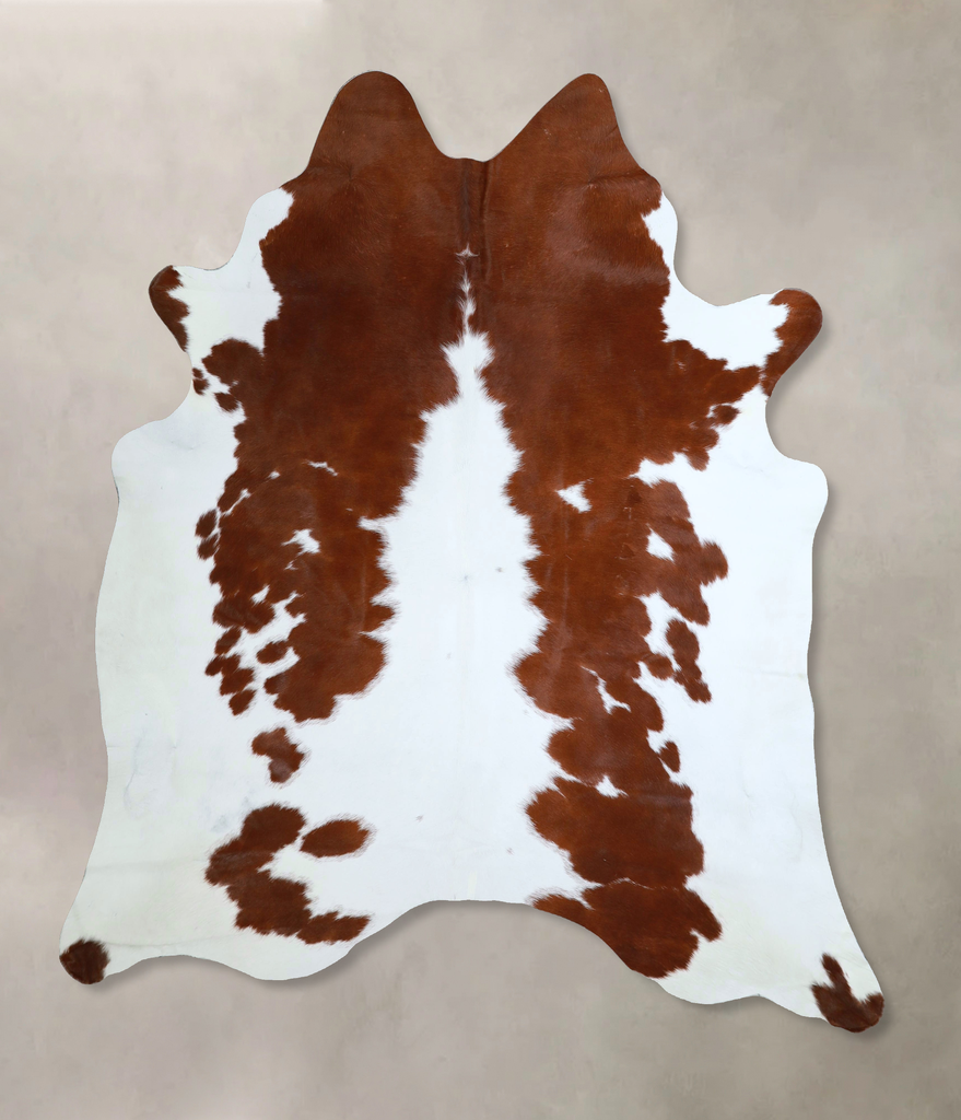 Brown and White X-Large Brazilian Cowhide Rug 6'11"H x 6'1"W #A43667 by Hudson Hides