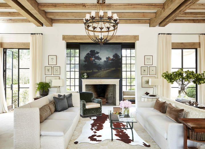 Brown and White X-Large Brazilian Cowhide Rug 6'11"H x 6'1"W #A43667 by Hudson Hides