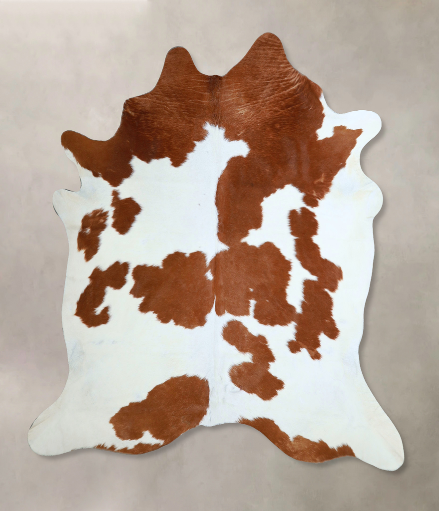Brown and White X-Large Brazilian Cowhide Rug 6'9"H x 6'7"W #A43671 by Hudson Hides