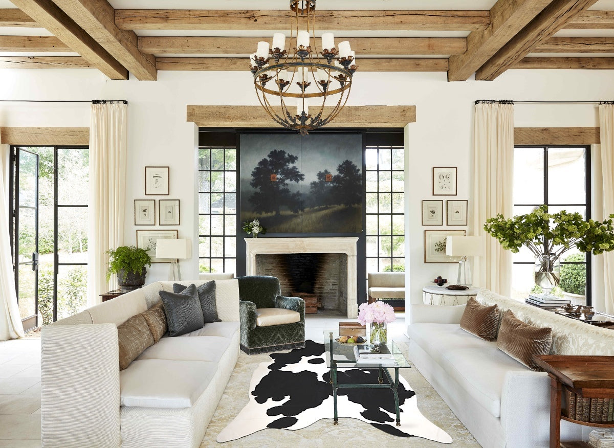 Black and White XX-Large Brazilian Cowhide Rug 7'11"H x 7'0"W #A43677 by Hudson Hides