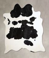 Black and White XX-Large Brazilian Cowhide Rug 7'9"H x 7'1"W #A43680 by Hudson Hides