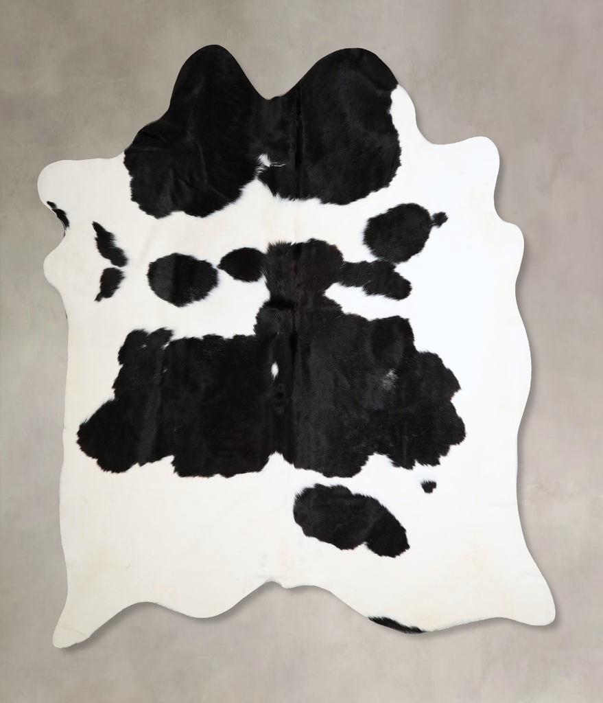Black and White XX-Large Brazilian Cowhide Rug 7'9"H x 7'1"W #A43680 by Hudson Hides