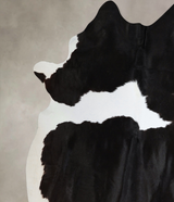 Black and White XX-Large Brazilian Cowhide Rug 7'11"H x 6'11"W #A43684 by Hudson Hides