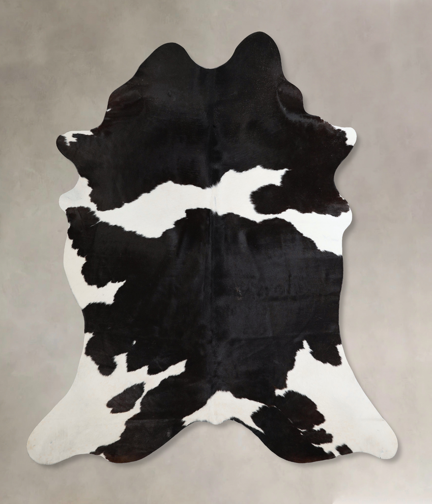 Black and White X-Large Brazilian Cowhide Rug 7'4"H x 6'2"W #A43686 by Hudson Hides