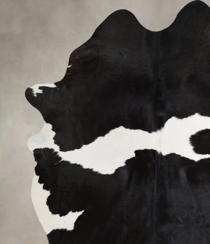 Black and White X-Large Brazilian Cowhide Rug 7'4"H x 6'2"W #A43686 by Hudson Hides