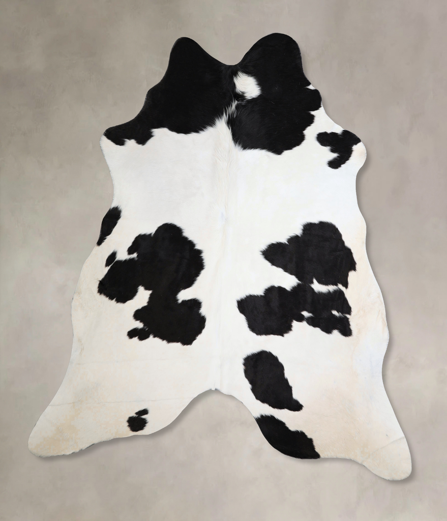 Black and White X-Large Brazilian Cowhide Rug 7'2"H x 6'11"W #A43687 by Hudson Hides