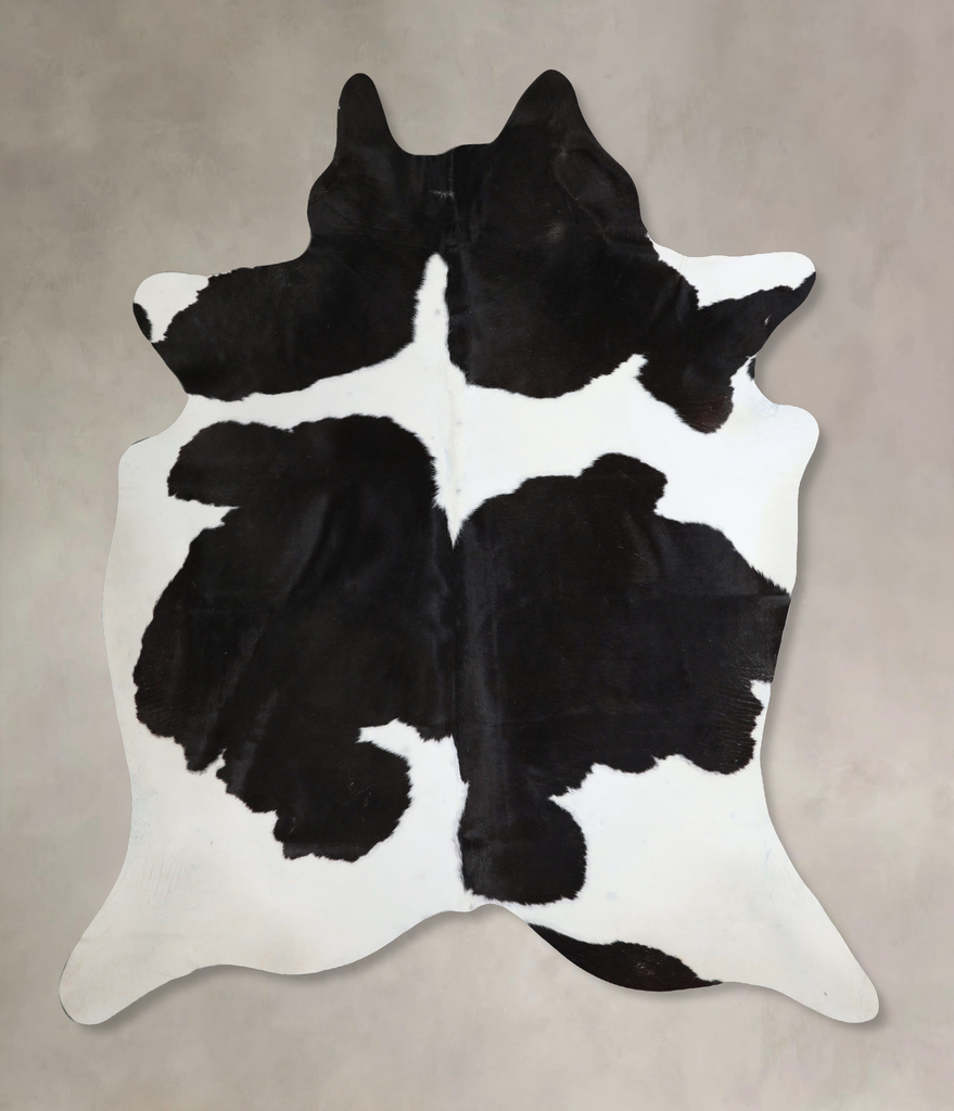 Black and White X-Large Brazilian Cowhide Rug 7'7"H x 6'6"W #A43691 by Hudson Hides