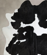 Black and White XX-Large Brazilian Cowhide Rug 8'3"H x 7'4"W #A43694 by Hudson Hides