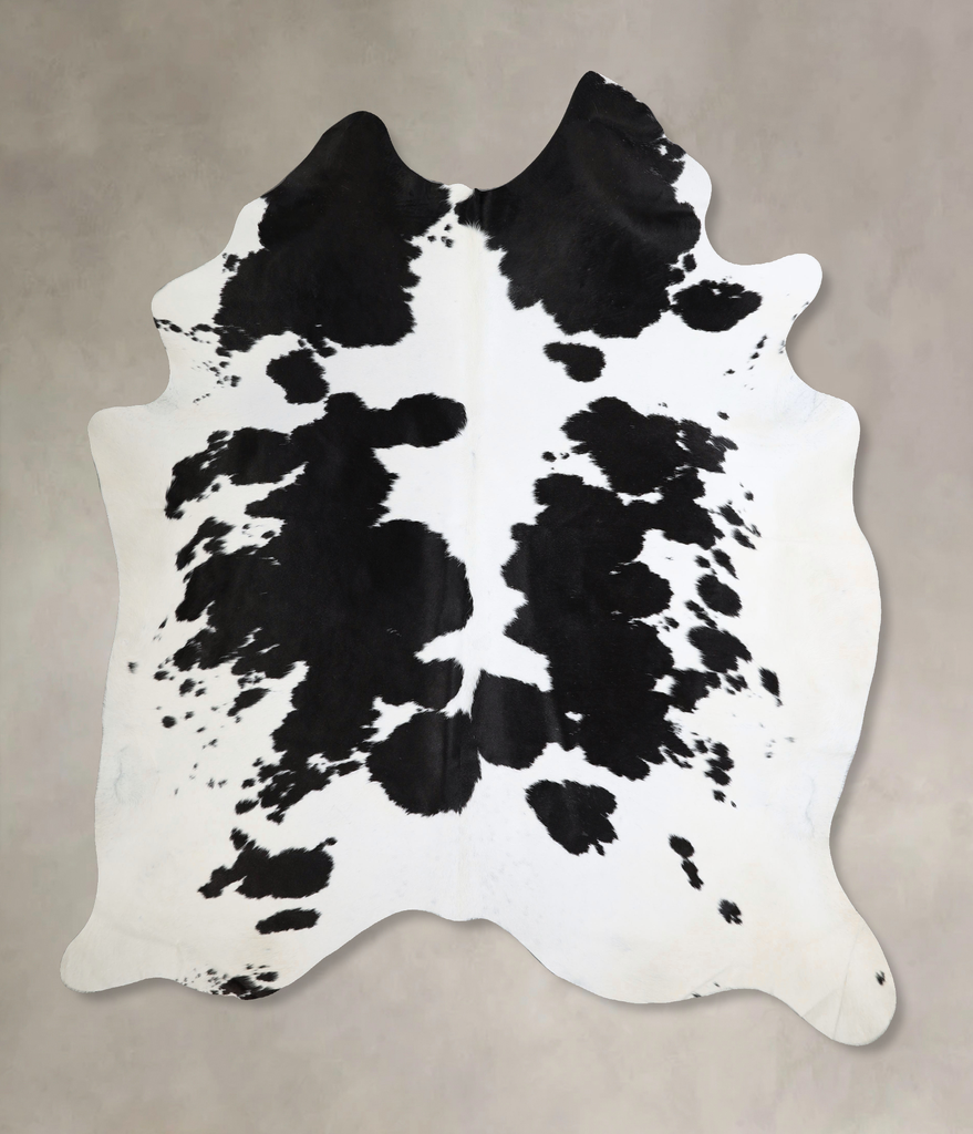 Black and White XX-Large Brazilian Cowhide Rug 7'7"H x 6'8"W #A43696 by Hudson Hides