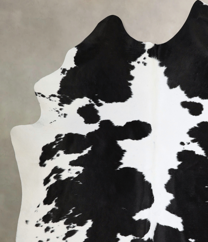Black and White XX-Large Brazilian Cowhide Rug 7'7"H x 6'8"W #A43696 by Hudson Hides
