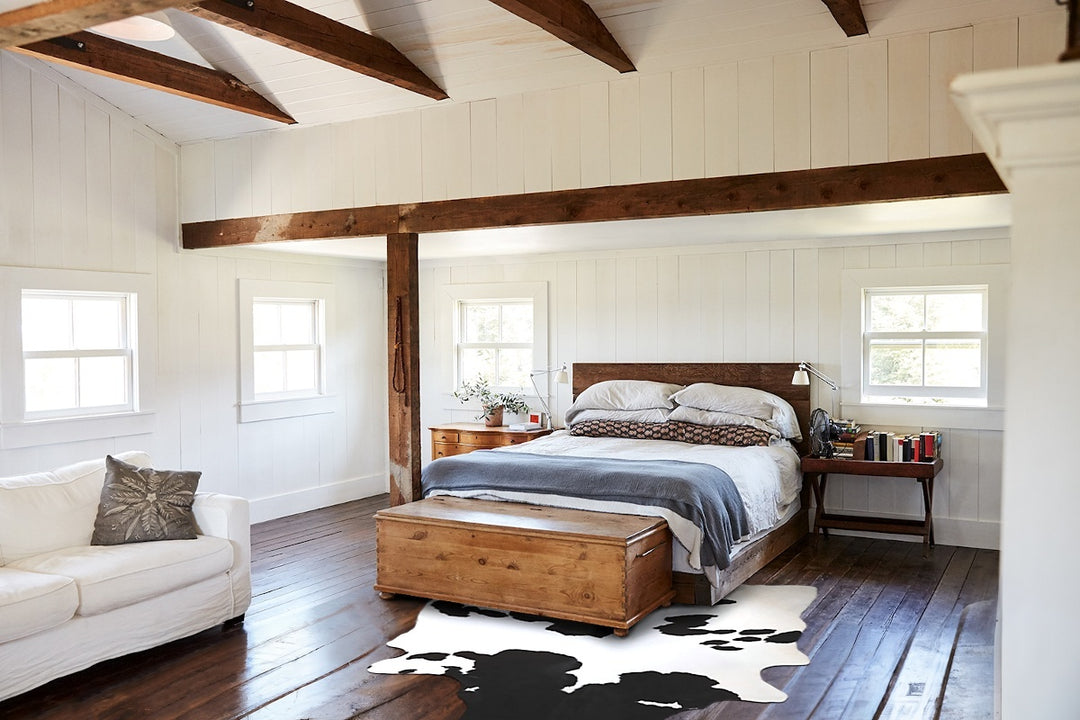 Black and White XX-Large Brazilian Cowhide Rug 8'5"H x 6'10"W #A43697 