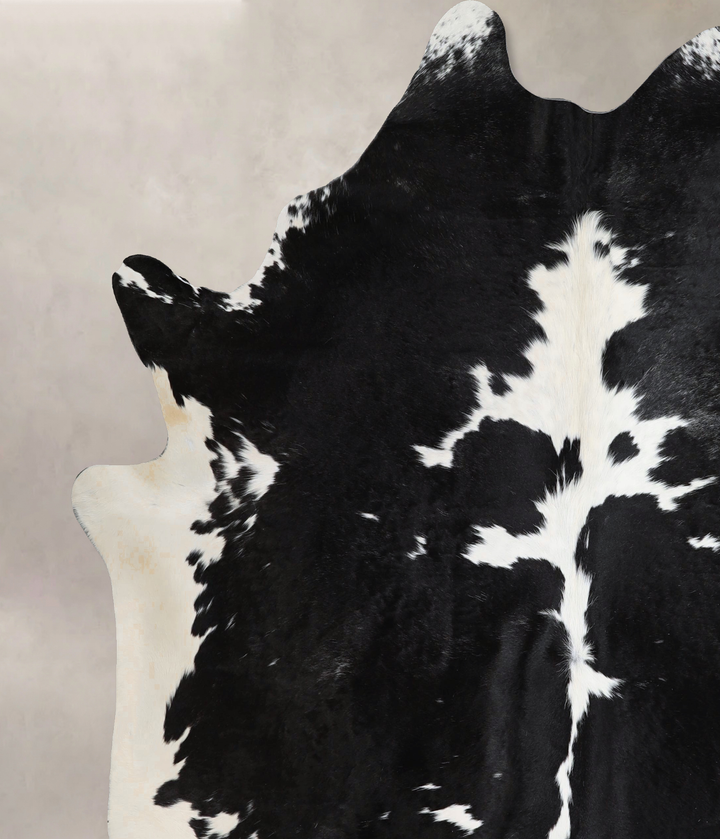 Black and White XX-Large Brazilian Cowhide Rug 7'7"H x 6'9"W #A43698 by Hudson Hides