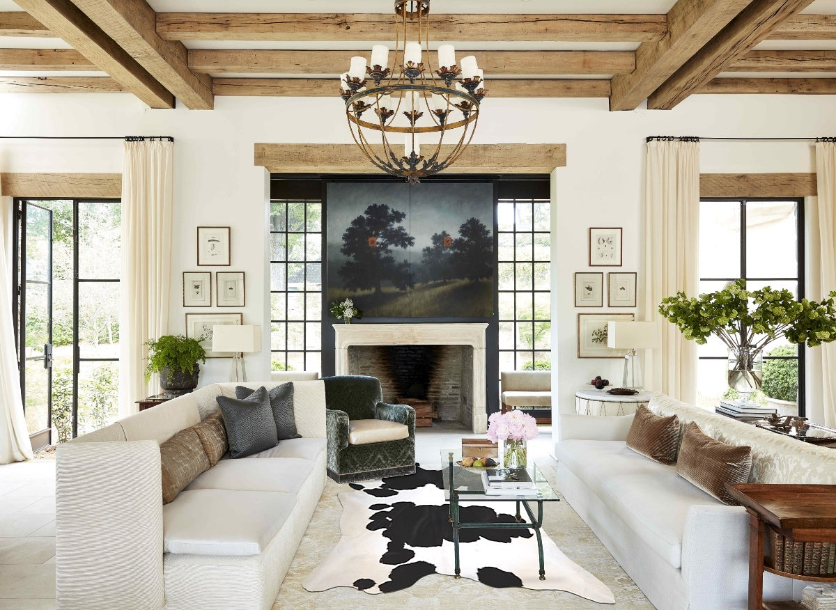 Black and White XX-Large Brazilian Cowhide Rug 7'11"H x 7'0"W #A43700 by Hudson Hides