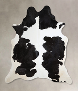 Black and White XX-Large Brazilian Cowhide Rug 7'9"H x 6'11"W #A43701 by Hudson Hides