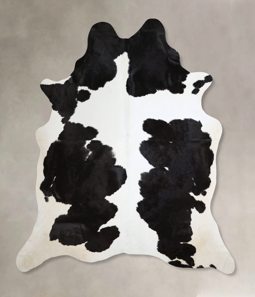 Black and White XX-Large Brazilian Cowhide Rug 7'9"H x 6'11"W #A43701 by Hudson Hides