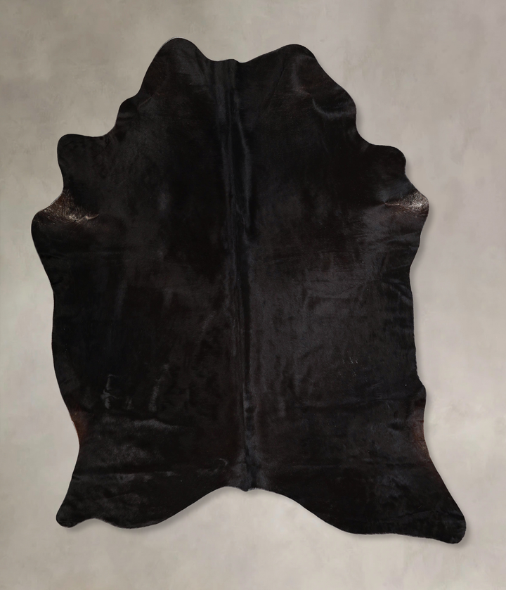 Solid Black X-Large Brazilian Cowhide Rug 6'11"H x 5'11"W #A43703 by Hudson Hides