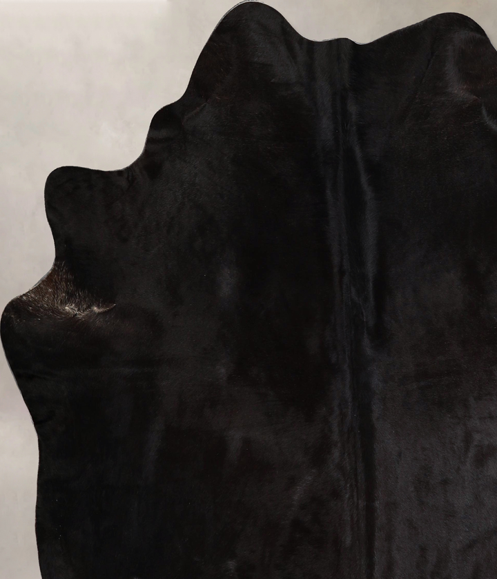 Solid Black X-Large Brazilian Cowhide Rug 6'11"H x 5'11"W #A43703 by Hudson Hides
