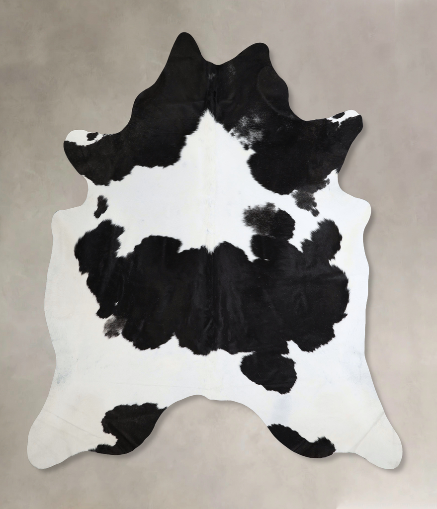 Black and White XX-Large Brazilian Cowhide Rug 7'11"H x 6'9"W #A43707 by Hudson Hides