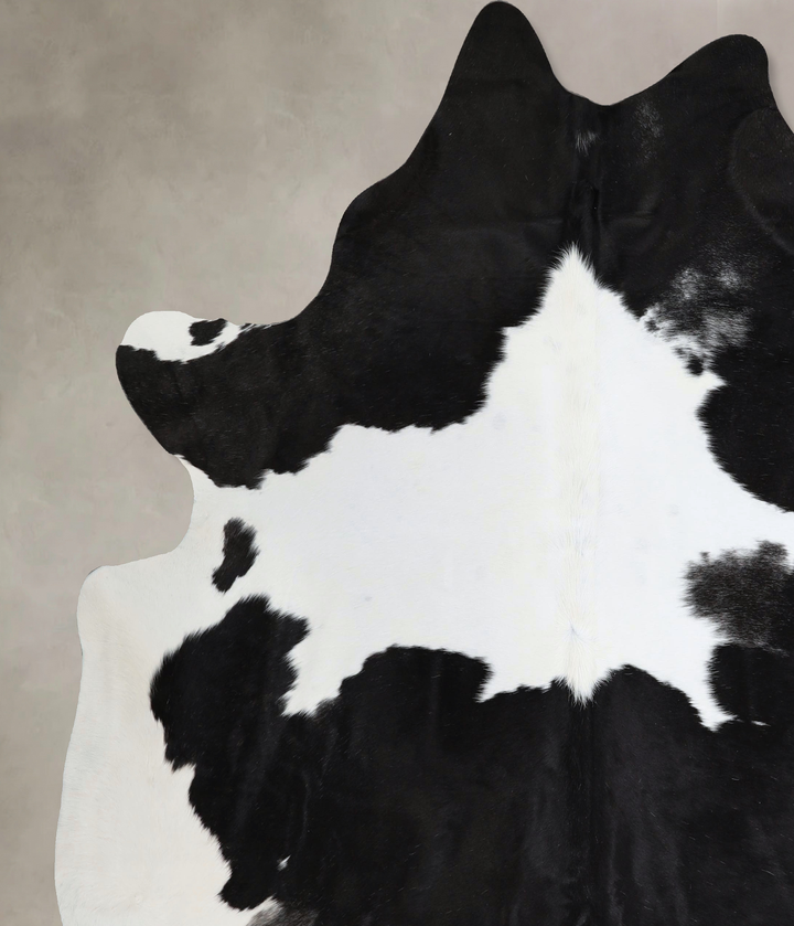 Black and White XX-Large Brazilian Cowhide Rug 7'11"H x 6'9"W #A43707 by Hudson Hides