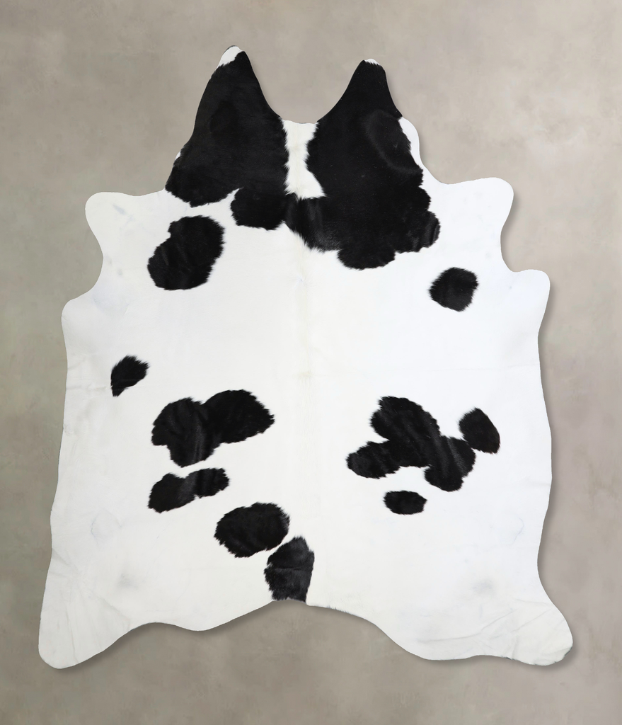 Black and White XX-Large Brazilian Cowhide Rug 7'6"H x 6'8"W #A43712 by Hudson Hides