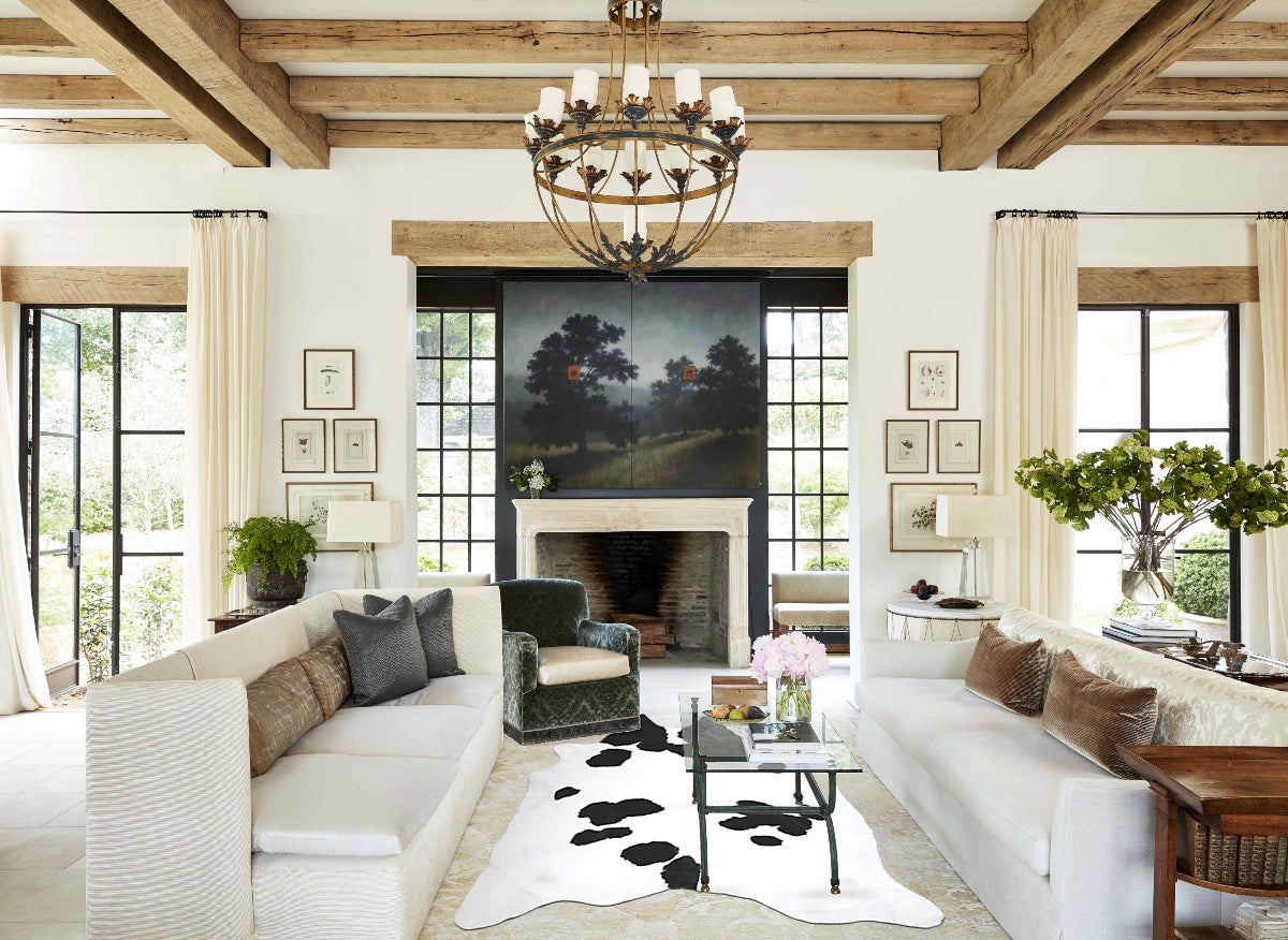 Black and White XX-Large Brazilian Cowhide Rug 7'6"H x 6'8"W #A43712 by Hudson Hides
