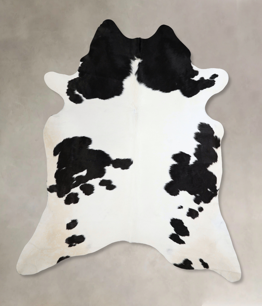 Black and White XX-Large Brazilian Cowhide Rug 8'2"H x 6'10"W #A43714 by Hudson Hides