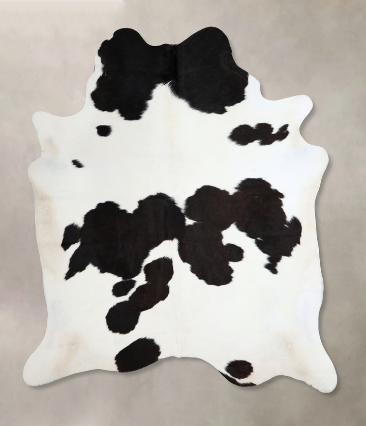 Black and White X-Large Brazilian Cowhide Rug 7'1"H x 5'11"W #A43715 by Hudson Hides