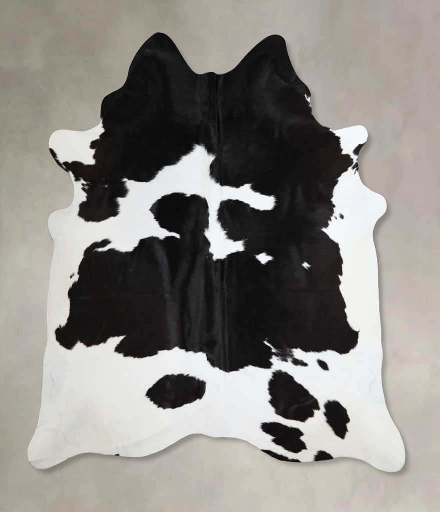 Black and White X-Large Brazilian Cowhide Rug 7'5"H x 6'8"W #A43716 by Hudson Hides