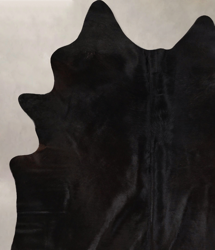 Solid Black X-Large Brazilian Cowhide Rug 7'5"H x 5'9"W #A43720 by Hudson Hides