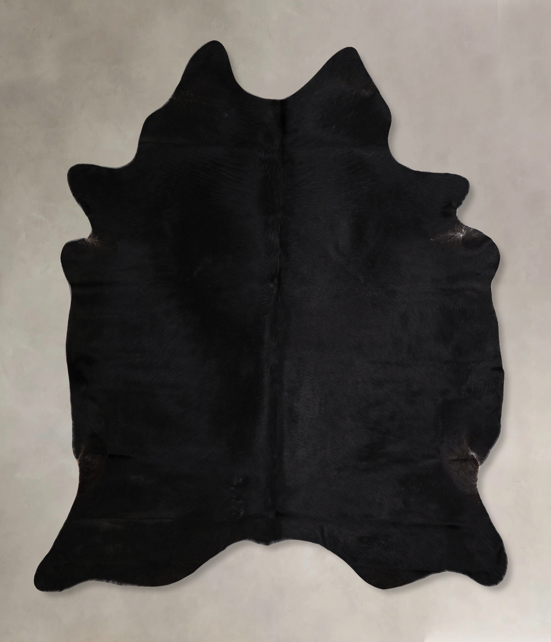 Solid Black X-Large Brazilian Cowhide Rug 6'9"H x 5'11"W #A43723 by Hu
