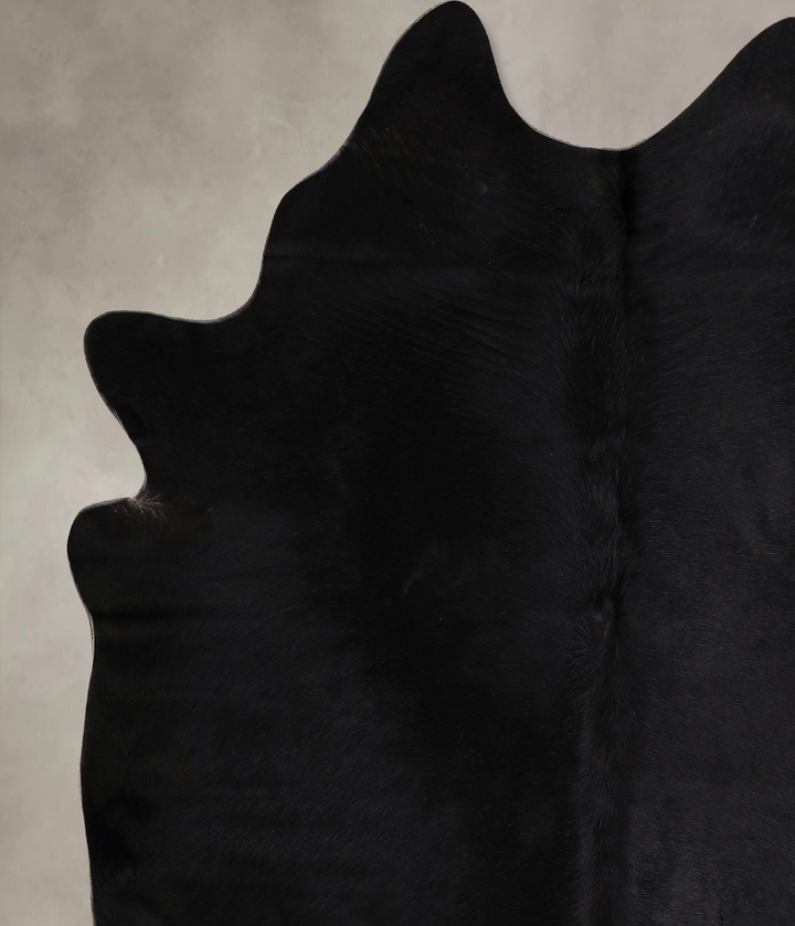 Solid Black X-Large Brazilian Cowhide Rug 6'9"H x 5'11"W #A43723 by Hudson Hides