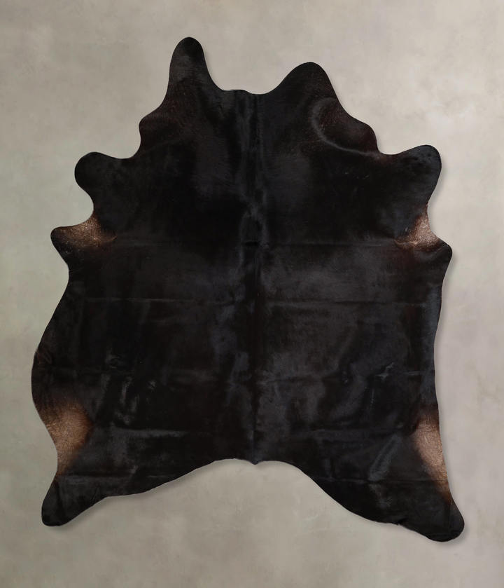 Solid Black X-Large Brazilian Cowhide Rug 7'7"H x 6'6"W #A43732 by Hudson Hides