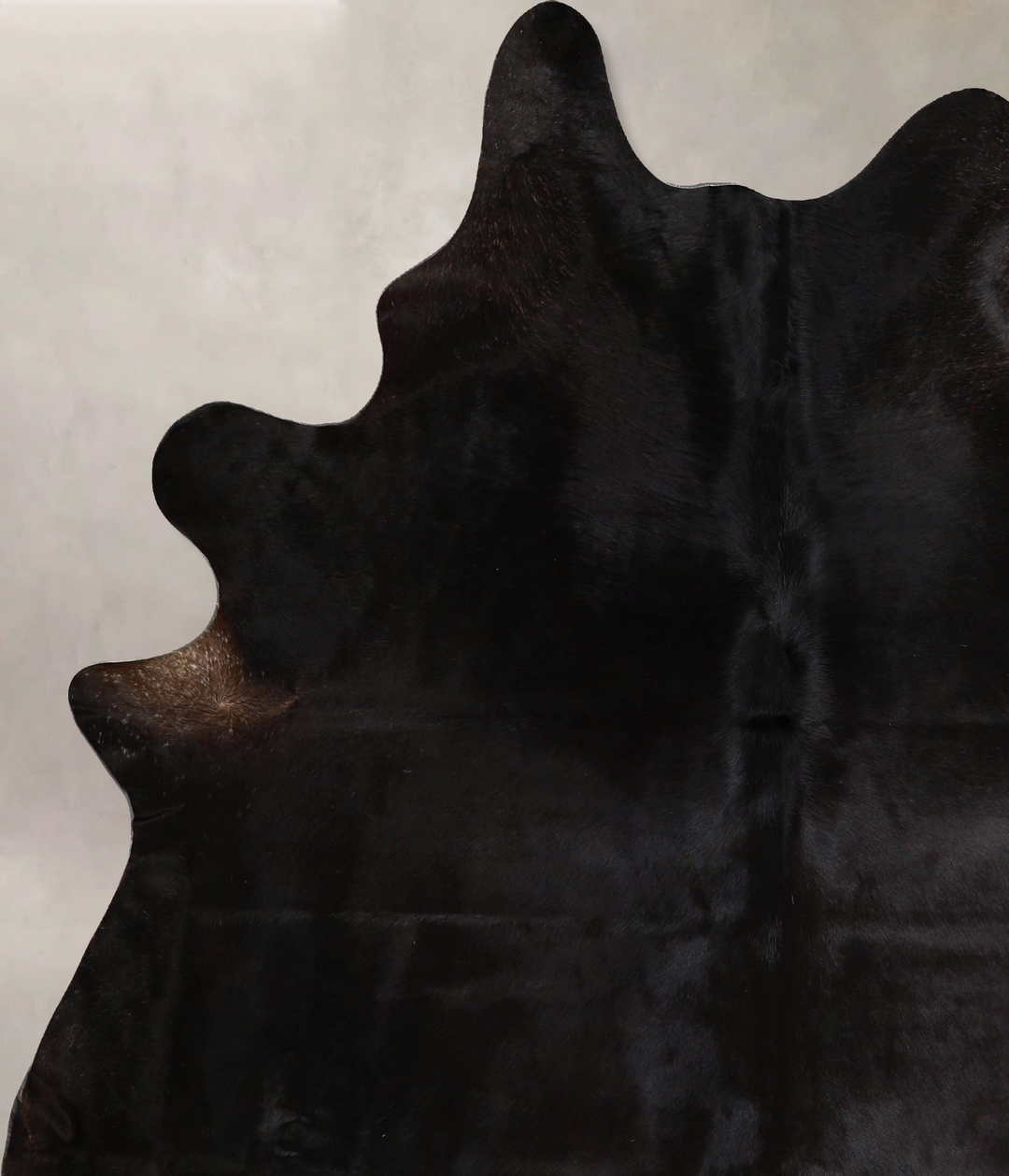Solid Black X-Large Brazilian Cowhide Rug 7'7"H x 6'6"W #A43732 by Hud