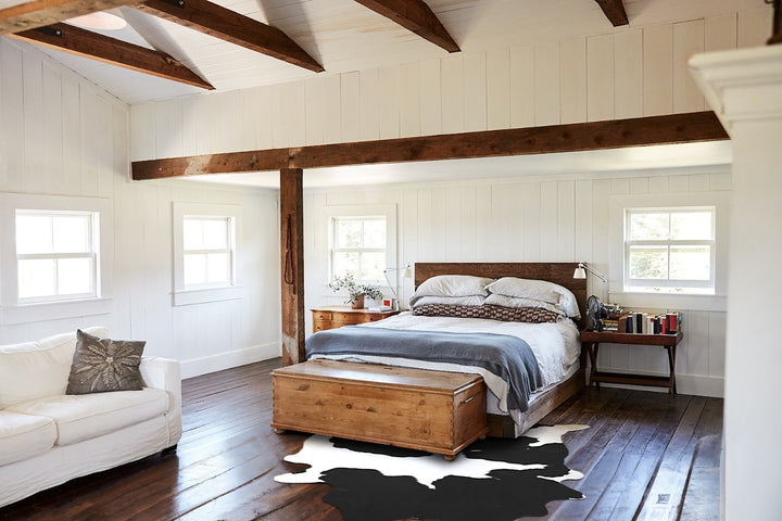 Black and White X-Large Brazilian Cowhide Rug 7'9"H x 5'10"W #A43734 by Hudson Hides