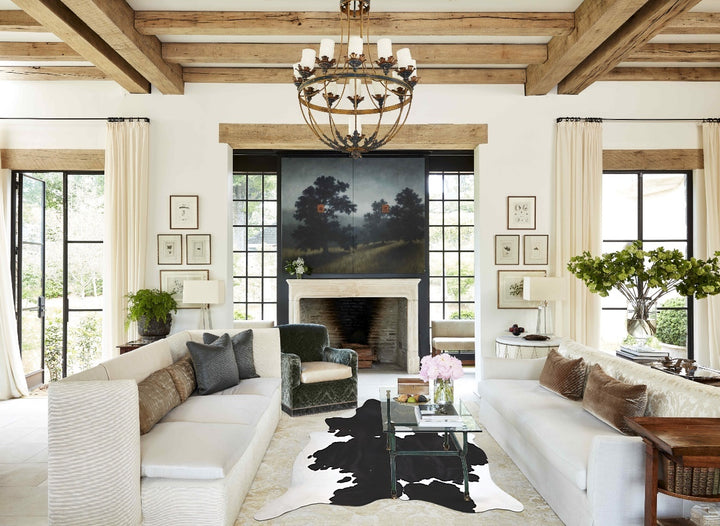 Black and White XX-Large Brazilian Cowhide Rug 7'11"H x 6'6"W #A43735 by Hudson Hides