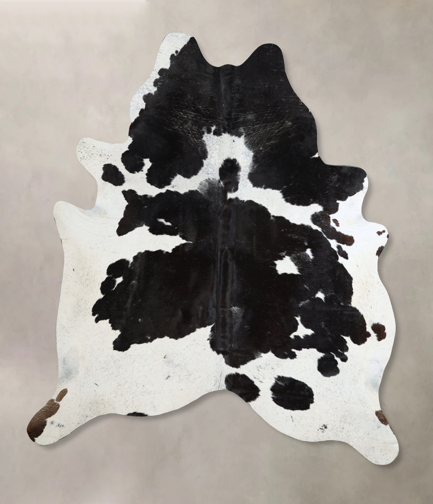 Black and White X-Large Brazilian Cowhide Rug 7'3"H x 6'6"W #A43736 by Hudson Hides