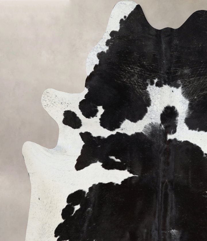 Black and White X-Large Brazilian Cowhide Rug 7'3"H x 6'6"W #A43736 by Hudson Hides
