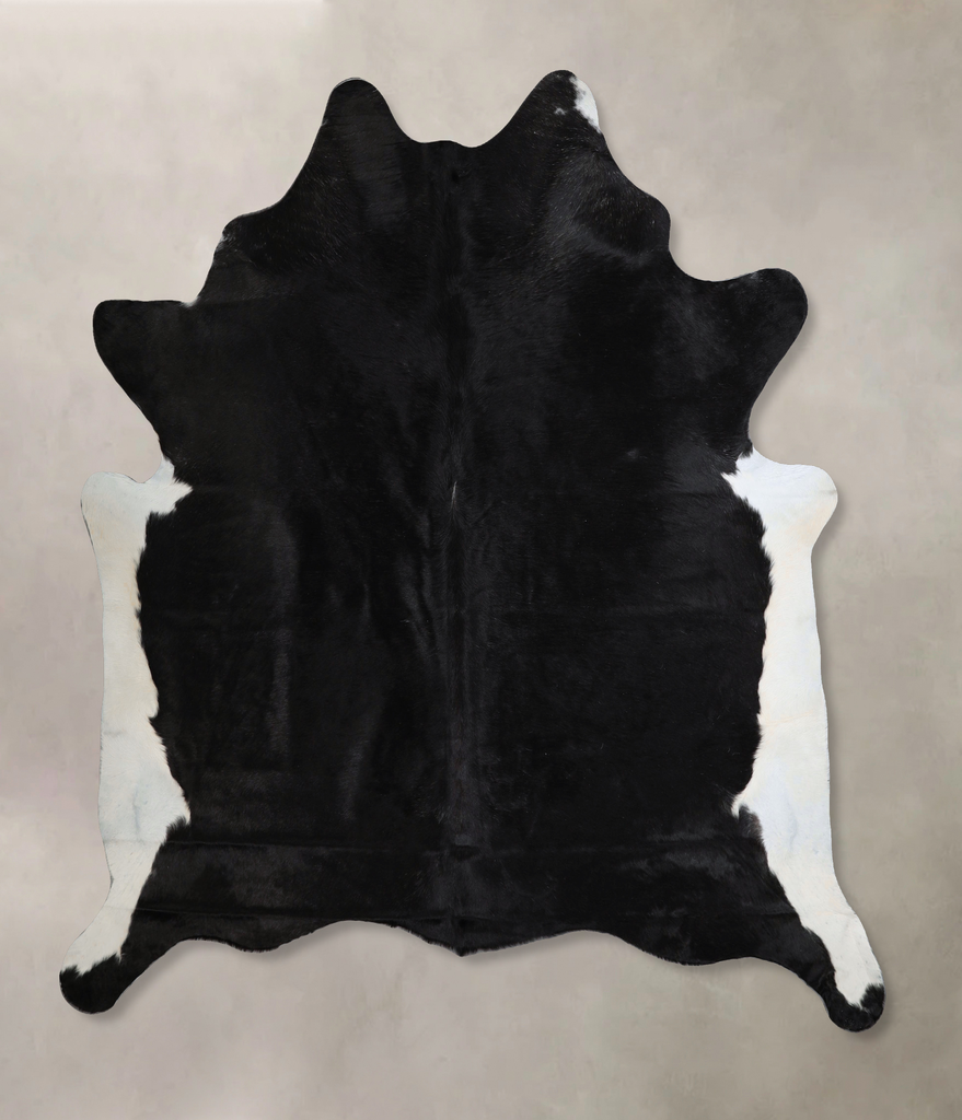 Black and White XX-Large Brazilian Cowhide Rug 7'3"H x 6'11"W #A43738 by Hudson Hides