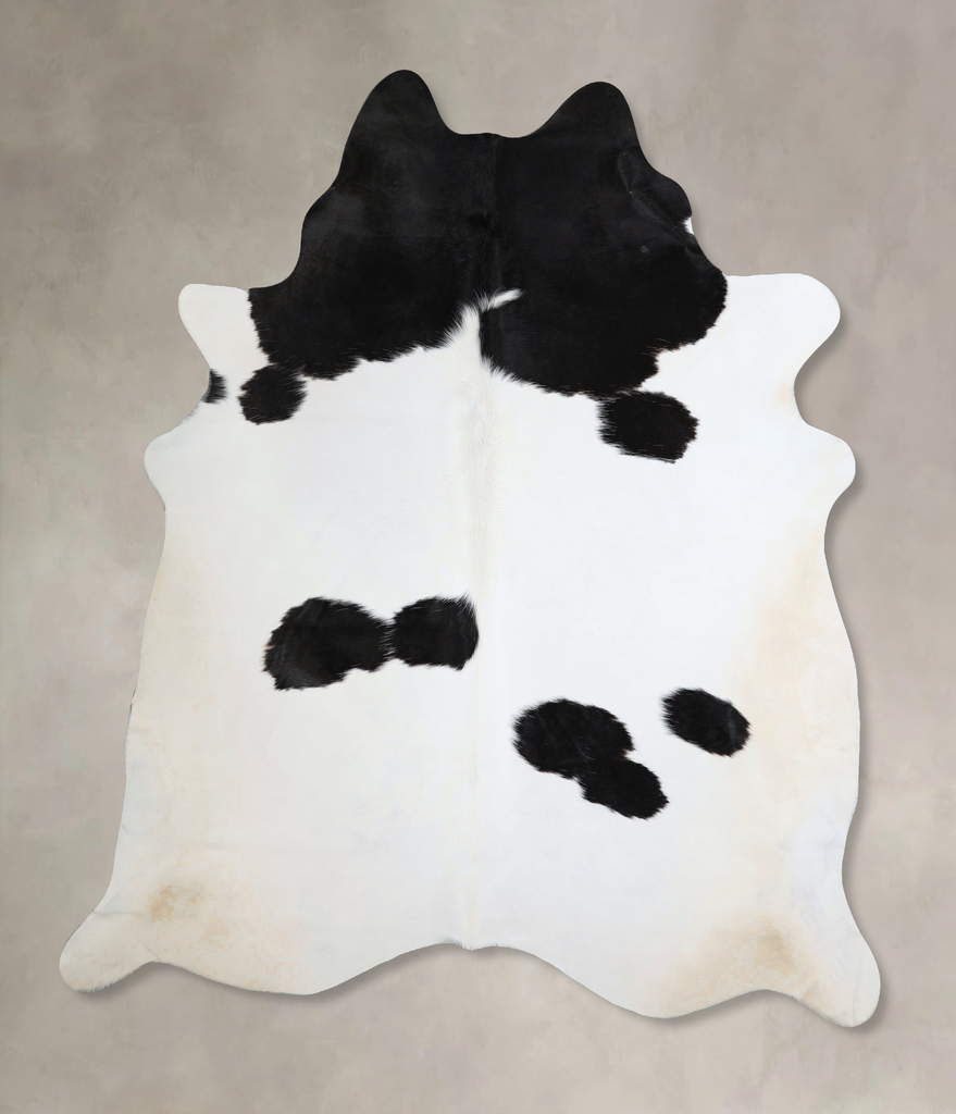 Black and White X-Large Brazilian Cowhide Rug 7'4"H x 6'8"W #A43739 by Hudson Hides