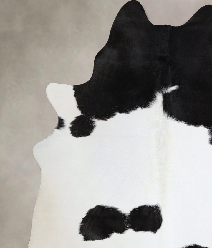 Black and White X-Large Brazilian Cowhide Rug 7'4"H x 6'8"W #A43739 by Hudson Hides