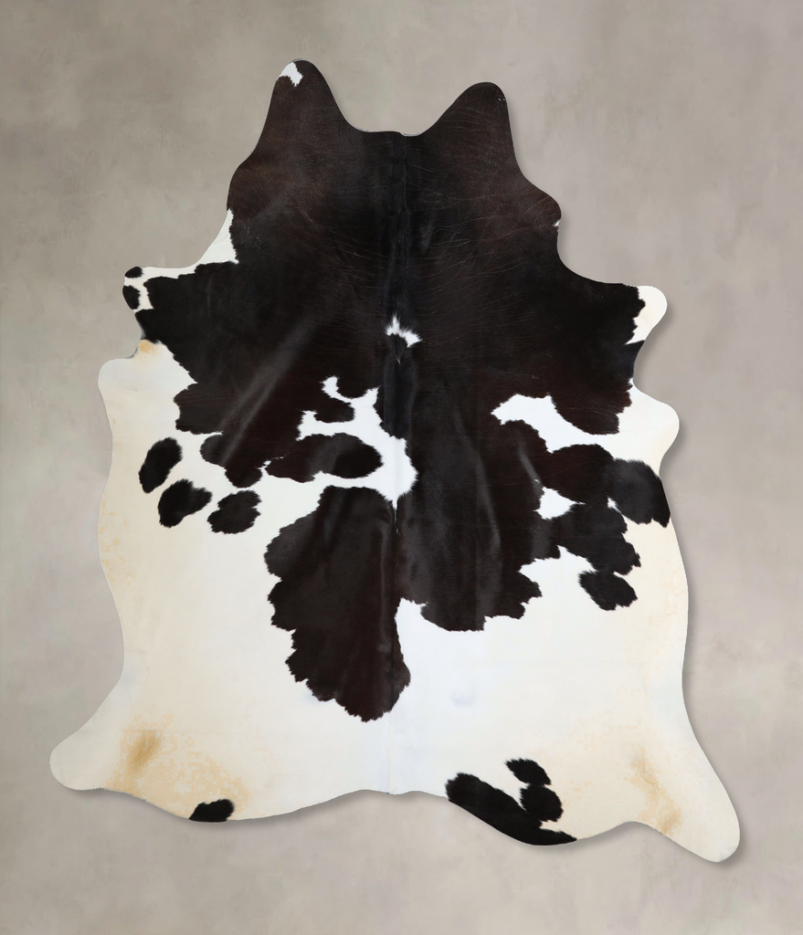 Black and White X-Large Brazilian Cowhide Rug 7'3"H x 6'5"W #A43741 by Hudson Hides