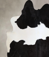 Black and White XX-Large Brazilian Cowhide Rug 8'0"H x 6'7"W #A43742 by Hudson Hides
