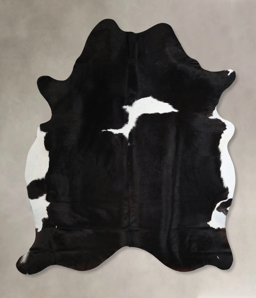 Black and White X-Large Brazilian Cowhide Rug 7'3"H x 6'1"W #A43745 by Hudson Hides