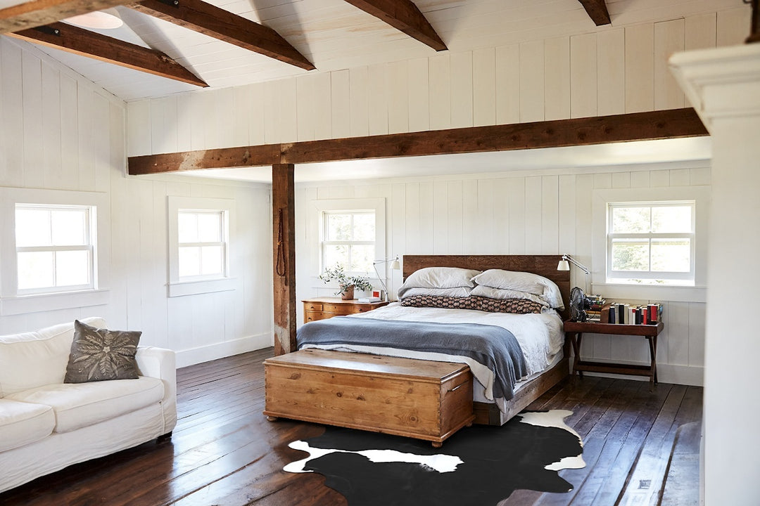 Black and White XX-Large Brazilian Cowhide Rug 8'1"H x 6'5"W #A43747 b