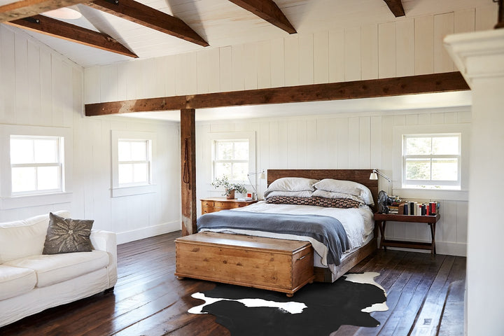 Black and White XX-Large Brazilian Cowhide Rug 8'1"H x 6'5"W #A43747 by Hudson Hides