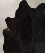 Solid Black X-Large Brazilian Cowhide Rug 6'10"H x 5'11"W #A43749 by Hudson Hides
