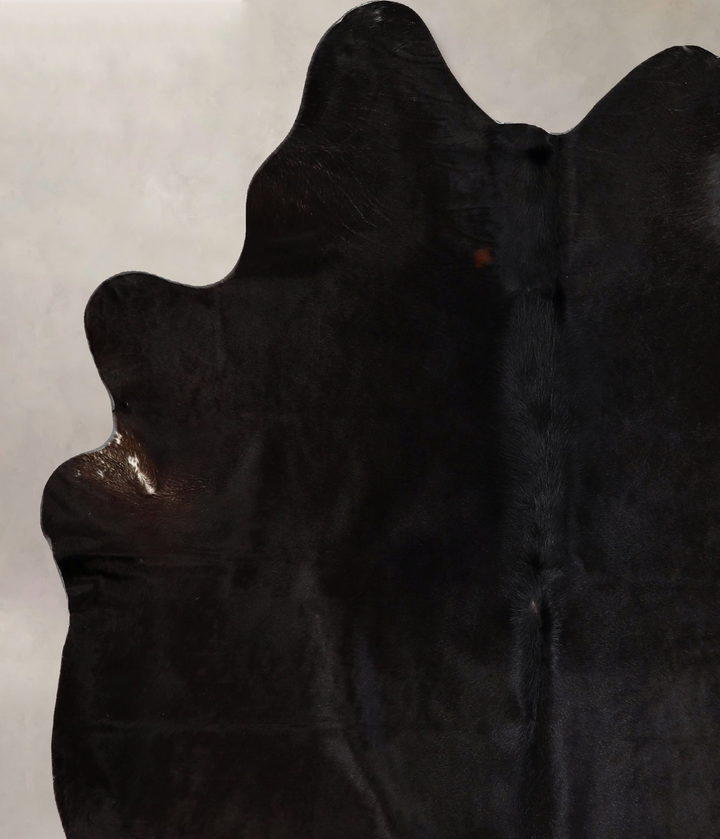 Solid Black X-Large Brazilian Cowhide Rug 6'10"H x 5'11"W #A43749 by Hudson Hides