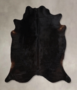 Solid Black X-Large Brazilian Cowhide Rug 6'4"H x 6'5"W #A43750 by Hudson Hides