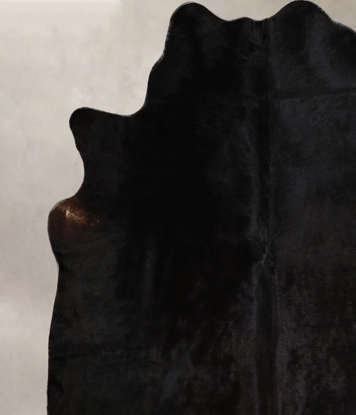 Solid Black X-Large Brazilian Cowhide Rug 6'4"H x 6'5"W #A43750 by Hudson Hides