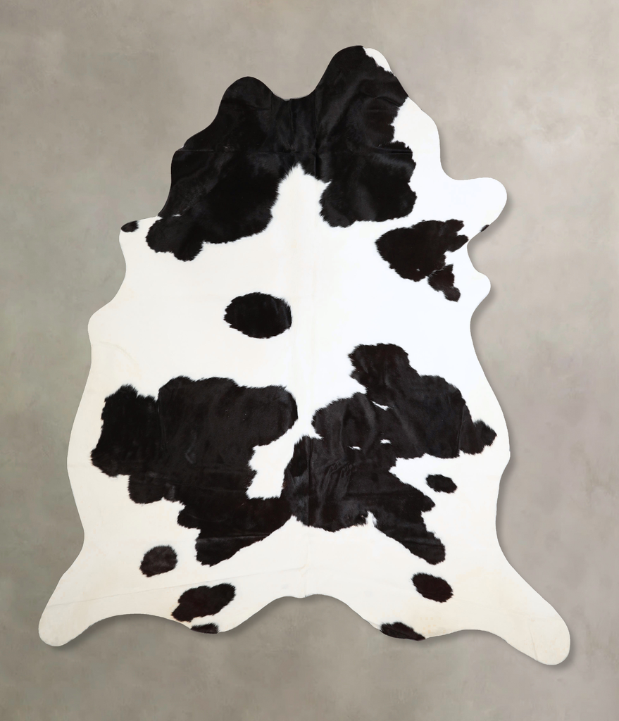 Black and White XX-Large Brazilian Cowhide Rug 8'1"H x 6'11"W #A43756 by Hudson Hides